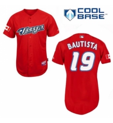 Men's Majestic Toronto Blue Jays #19 Jose Bautista Authentic Red Cool Base MLB Jersey