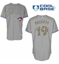 Men's Majestic Toronto Blue Jays #19 Jose Bautista Authentic White USMC Cool Base MLB Jersey