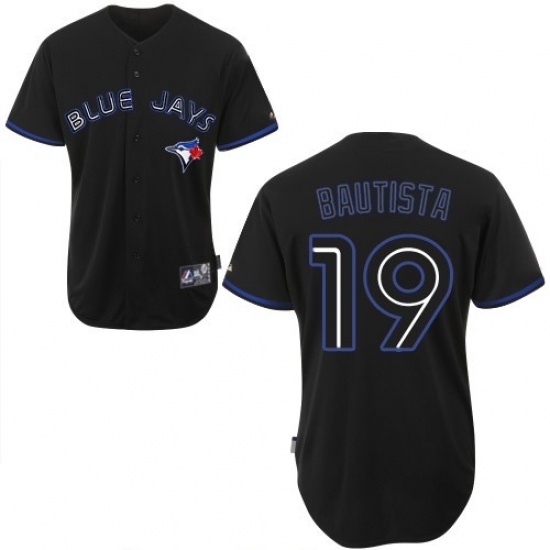 Men's Majestic Toronto Blue Jays #19 Jose Bautista Replica Black Fashion MLB Jersey Men's Majestic Toronto Blue Jays #19 Jose Bautista Replica Black Fashion MLB Jersey