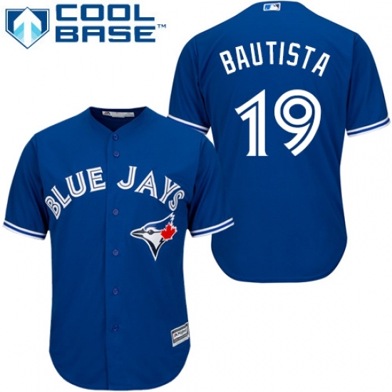 Men's Majestic Toronto Blue Jays #19 Jose Bautista Replica Blue Alternate MLB Jersey Men's Majestic Toronto Blue Jays #19 Jose Bautista Replica Blue Alternate MLB Jersey