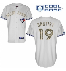 Men's Majestic Toronto Blue Jays #19 Jose Bautista Replica Grey USMC Cool Base MLB Jersey Men's Majestic Toronto Blue Jays #19 Jose Bautista Replica Grey USMC Cool Base MLB Jersey