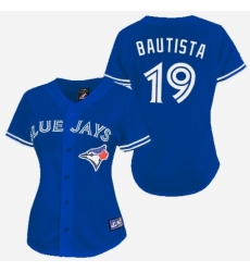 Women's Majestic Toronto Blue Jays #19 Jose Bautista Authentic Blue MLB Jersey