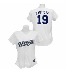 Women's Majestic Toronto Blue Jays #19 Jose Bautista Replica White MLB Jersey Women's Majestic Toronto Blue Jays #19 Jose Bautista Replica White MLB Jersey