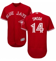 Men's Majestic Toronto Blue Jays #14 Justin Smoak Scarlet Flexbase Authentic Collection Alternate MLB Jersey