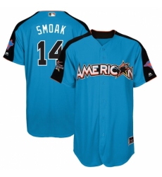 Youth Majestic Toronto Blue Jays #14 Justin Smoak Authentic Blue American League 2017 MLB All-Star MLB Jersey