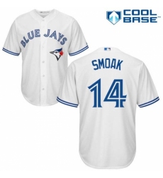 Youth Majestic Toronto Blue Jays #14 Justin Smoak Authentic White Home MLB Jersey
