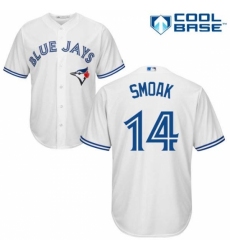 Youth Majestic Toronto Blue Jays #14 Justin Smoak Replica White Home MLB Jersey Youth Majestic Toronto Blue Jays #14 Justin Smoak Replica White Home MLB Jersey