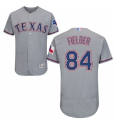 Men's Majestic Texas Rangers #84 Prince Fielder Grey Flexbase Authentic Collection MLB Jersey