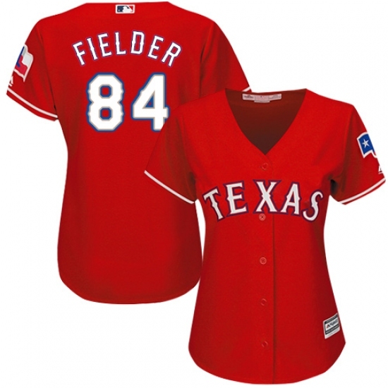 Women's Majestic Texas Rangers #84 Prince Fielder Replica Red Alternate Cool Base MLB Jersey Women's Majestic Texas Rangers #84 Prince Fielder Replica Red Alternate Cool Base MLB Jersey