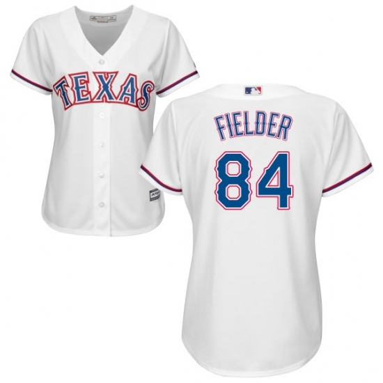 Women's Majestic Texas Rangers #84 Prince Fielder Replica White Home Cool Base MLB Jersey Women's Majestic Texas Rangers #84 Prince Fielder Replica White Home Cool Base MLB Jersey