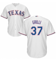 Men's Majestic Texas Rangers #37 Jason Grilli Replica White Home Cool Base MLB Jersey