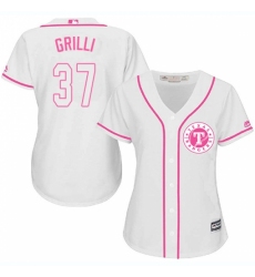 Women's Majestic Texas Rangers #37 Jason Grilli Authentic White Fashion Cool Base MLB Jersey