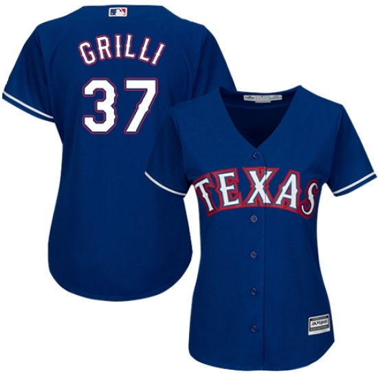 Women's Majestic Texas Rangers #37 Jason Grilli Replica Royal Blue Alternate 2 Cool Base MLB Jersey Women's Majestic Texas Rangers #37 Jason Grilli Replica Royal Blue Alternate 2 Cool Base MLB Jersey