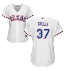Women's Majestic Texas Rangers #37 Jason Grilli Replica White Home Cool Base MLB Jersey