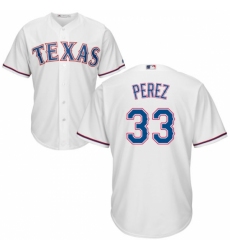 Youth Majestic Texas Rangers #33 Martin Perez Authentic White Home Cool Base MLB Jersey
