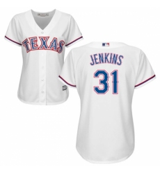 Women's Majestic Texas Rangers #31 Ferguson Jenkins Authentic White Home Cool Base MLB Jersey