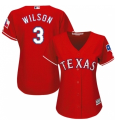 Women's Majestic Texas Rangers #3 Russell Wilson Replica Red Alternate Cool Base MLB Jersey Women's Majestic Texas Rangers #3 Russell Wilson Replica Red Alternate Cool Base MLB Jersey