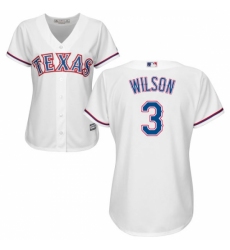 Women's Majestic Texas Rangers #3 Russell Wilson Replica White Home Cool Base MLB Jersey Women's Majestic Texas Rangers #3 Russell Wilson Replica White Home Cool Base MLB Jersey