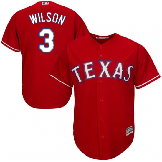 Youth Majestic Texas Rangers #3 Russell Wilson Replica Red Alternate Cool Base MLB Jersey Youth Majestic Texas Rangers #3 Russell Wilson Replica Red Alternate Cool Base MLB Jersey