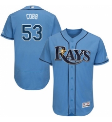 Men's Majestic Tampa Bay Rays #53 Alex Cobb Alternate Columbia Flexbase Authentic Collection MLB Jersey