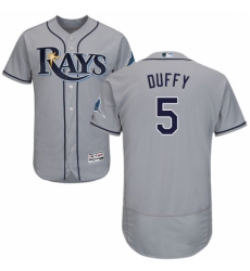 Men's Majestic Tampa Bay Rays #5 Matt Duffy Grey Flexbase Authentic Collection MLB Jersey