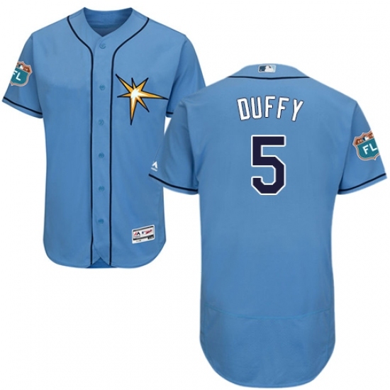 Men's Majestic Tampa Bay Rays #5 Matt Duffy Light Blue Flexbase Authentic Collection MLB Jersey Men's Majestic Tampa Bay Rays #5 Matt Duffy Light Blue Flexbase Authentic Collection MLB Jersey