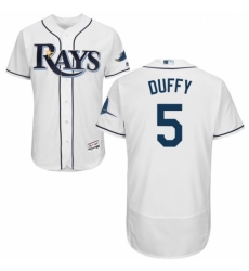 Men's Majestic Tampa Bay Rays #5 Matt Duffy White Flexbase Authentic Collection MLB Jersey