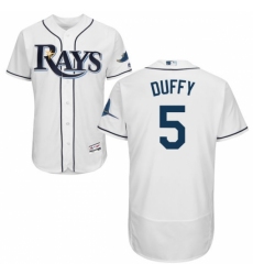 Men's Majestic Tampa Bay Rays #5 Matt Duffy White Flexbase Authentic Collection MLB Jersey Men's Majestic Tampa Bay Rays #5 Matt Duffy White Flexbase Authentic Collection MLB Jersey