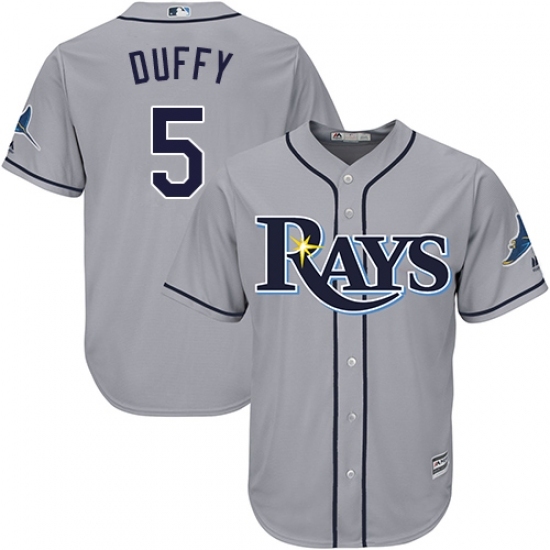 Youth Majestic Tampa Bay Rays #5 Matt Duffy Authentic Grey Road Cool Base MLB Jersey Youth Majestic Tampa Bay Rays #5 Matt Duffy Authentic Grey Road Cool Base MLB Jersey