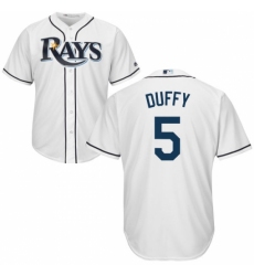 Youth Majestic Tampa Bay Rays #5 Matt Duffy Authentic White Home Cool Base MLB Jersey Youth Majestic Tampa Bay Rays #5 Matt Duffy Authentic White Home Cool Base MLB Jersey