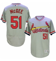 Men's Majestic St. Louis Cardinals #51 Willie McGee Grey Flexbase Authentic Collection Cooperstown MLB Jersey