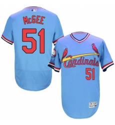 Men's Majestic St. Louis Cardinals #51 Willie McGee Light Blue Flexbase Authentic Collection Cooperstown MLB Jersey