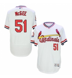 Men's Majestic St. Louis Cardinals #51 Willie McGee White Flexbase Authentic Collection Cooperstown MLB Jersey