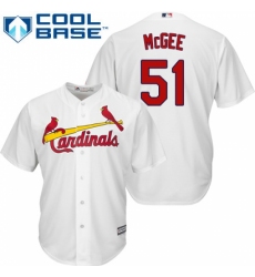 Youth Majestic St. Louis Cardinals #51 Willie McGee Replica White Home Cool Base MLB Jersey