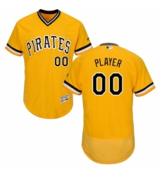 Men's Pittsburgh Pirates Majestic Alternate Gold Flex Base Authentic Collection Custom Jersey