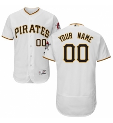 Men's Pittsburgh Pirates Majestic Home White Flex Base Authentic Collection Custom Jersey