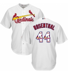 Men's Majestic St. Louis Cardinals #44 Trevor Rosenthal Authentic White Team Logo Fashion Cool Base MLB Jersey