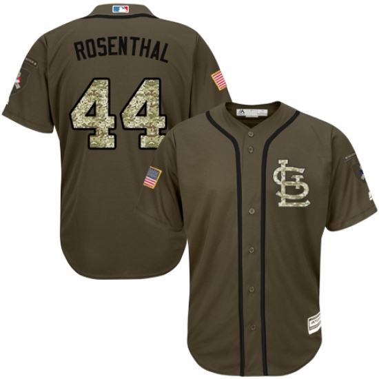 Men's Majestic St. Louis Cardinals #44 Trevor Rosenthal Replica Green Salute to Service MLB Jersey Men's Majestic St. Louis Cardinals #44 Trevor Rosenthal Replica Green Salute to Service MLB Jersey