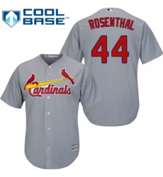 Youth Majestic St. Louis Cardinals #44 Trevor Rosenthal Replica Grey Road Cool Base MLB Jersey