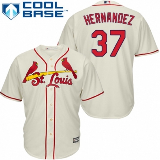 Men's Majestic St. Louis Cardinals #37 Keith Hernandez Replica Cream Alternate Cool Base MLB Jersey Men's Majestic St. Louis Cardinals #37 Keith Hernandez Replica Cream Alternate Cool Base MLB Jersey