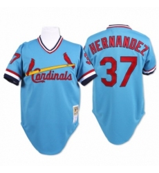 Men's Mitchell and Ness St. Louis Cardinals #37 Keith Hernandez Replica Blue Throwback MLB Jersey Men's Mitchell and Ness St. Louis Cardinals #37 Keith Hernandez Replica Blue Throwback MLB Jersey