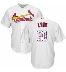 Men's Majestic St. Louis Cardinals #31 Lance Lynn Authentic White Team Logo Fashion Cool Base MLB Jersey Men's Majestic St. Louis Cardinals #31 Lance Lynn Authentic White Team Logo Fashion Cool Base MLB Jersey