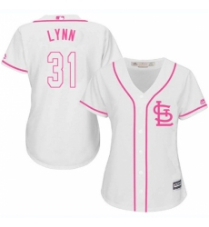 Women's Majestic St. Louis Cardinals #31 Lance Lynn Authentic White Fashion Cool Base MLB Jersey