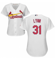 Women's Majestic St. Louis Cardinals #31 Lance Lynn Authentic White Home Cool Base MLB Jersey