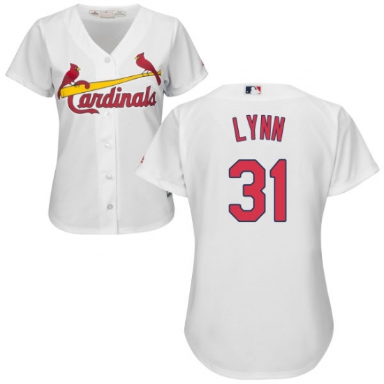 Women's Majestic St. Louis Cardinals #31 Lance Lynn Replica White Home Cool Base MLB Jersey Women's Majestic St. Louis Cardinals #31 Lance Lynn Replica White Home Cool Base MLB Jersey