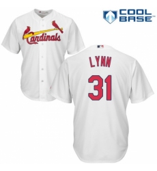 Youth Majestic St. Louis Cardinals #31 Lance Lynn Replica White Home Cool Base MLB Jersey
