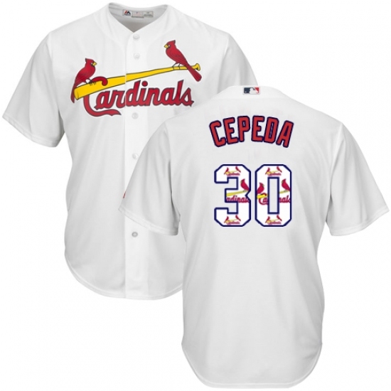 Men's Majestic St. Louis Cardinals #30 Orlando Cepeda Authentic White Team Logo Fashion Cool Base MLB Jersey Men's Majestic St. Louis Cardinals #30 Orlando Cepeda Authentic White Team Logo Fashion Cool Base MLB Jersey