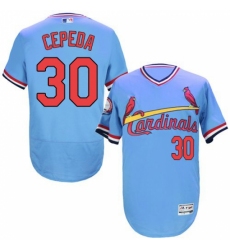 Men's Majestic St. Louis Cardinals #30 Orlando Cepeda Light Blue Flexbase Authentic Collection Cooperstown MLB Jersey Men's Majestic St. Louis Cardinals #30 Orlando Cepeda Light Blue Flexbase Authentic Collection Cooperstown MLB Jersey