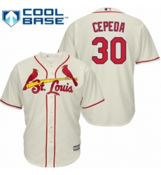 Men's Majestic St. Louis Cardinals #30 Orlando Cepeda Replica Cream Alternate Cool Base MLB Jersey Men's Majestic St. Louis Cardinals #30 Orlando Cepeda Replica Cream Alternate Cool Base MLB Jersey