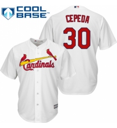 Men's Majestic St. Louis Cardinals #30 Orlando Cepeda Replica White Home Cool Base MLB Jersey Men's Majestic St. Louis Cardinals #30 Orlando Cepeda Replica White Home Cool Base MLB Jersey